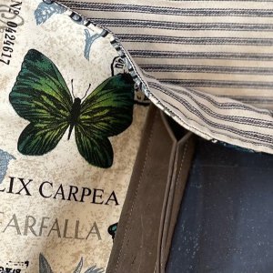 Butterfly Montage w/ Navy and Brown Leather